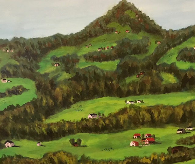 Painting of Switzerland Highlands